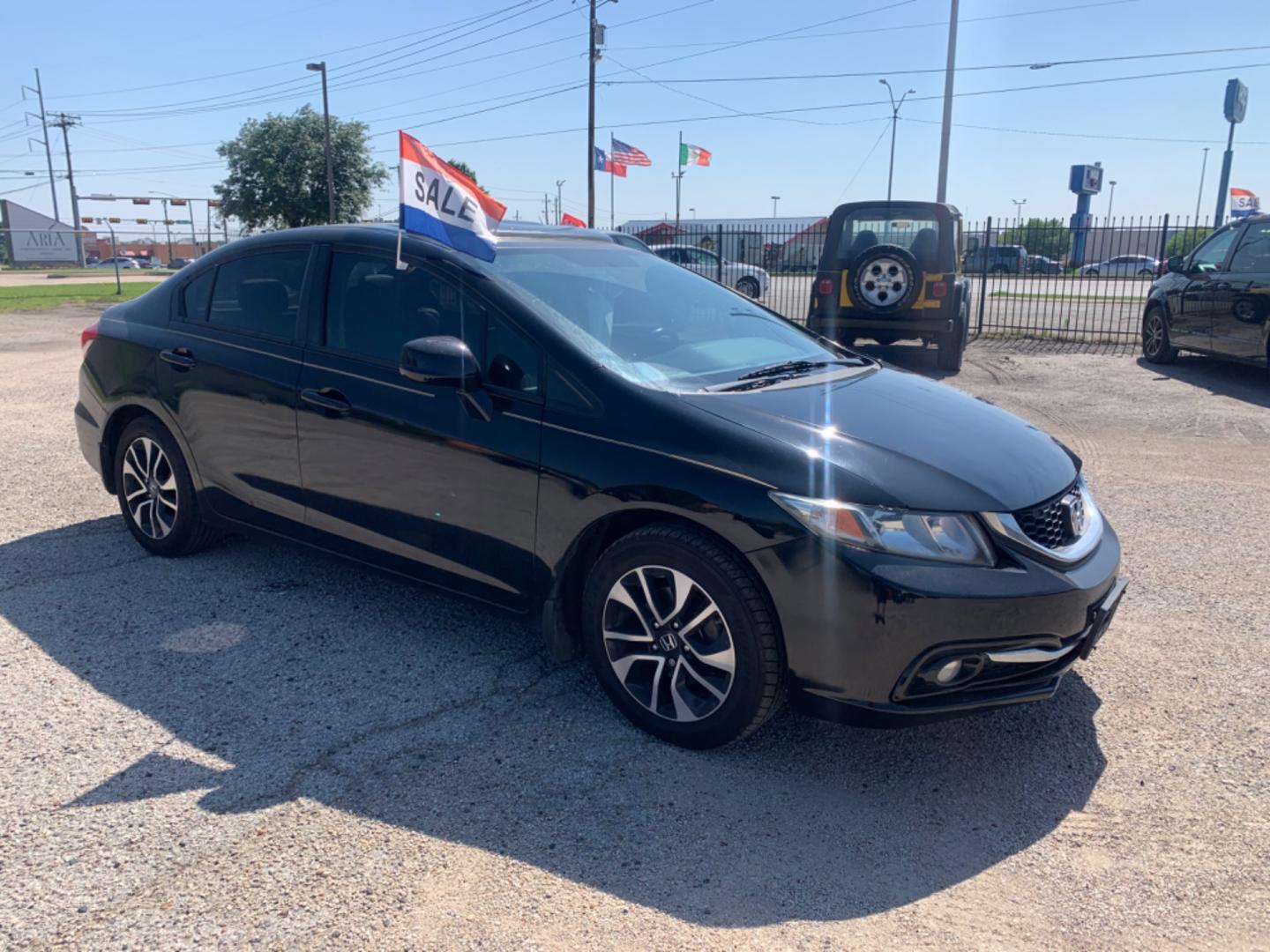 2013 Black Honda Civic EX-L Sedan AT (2HGFB2F9XDH) with an 1.8L L4 SOHC 16V engine, Automatic transmission, located at 1830 North Belt Line Road, Irving, TX, 75061, (469) 524-0199, 32.834373, -96.993584 - Photo#0